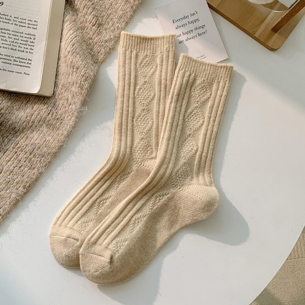 Утепленные гольфы до середины икры, термоноски женские, махровые носки, повседневные носки из имитации кашемира