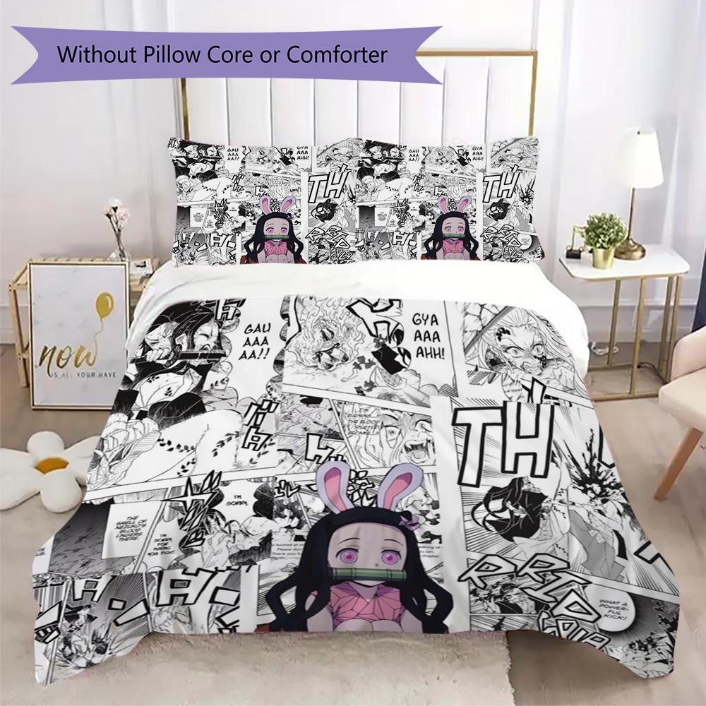 Japanese artist Koyoharu Gotouge's Demon Slayer Home Decoration Soft Printed Sofa Cover Blanket Bedding Down Pillowcase Duvet Cover (without core) P14