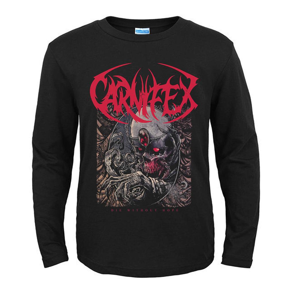 Футболка Heavy Unisextal Band Carnifex Унисекс с длинным рукавом Хлопковая футболка Футболка с рисунком Harajuku Punk Slow Death Streetwear Футболки Футболка унисекс