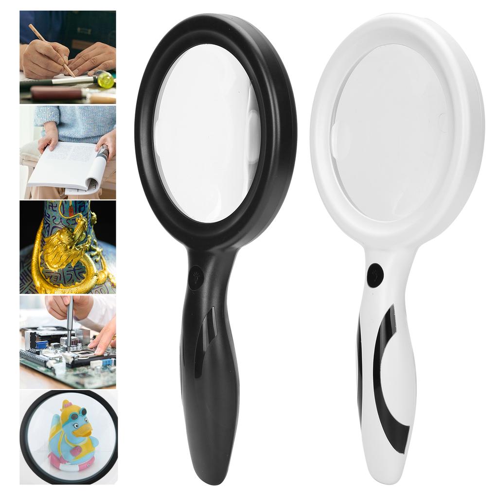 5X 10X Ручная лупа Светодиодная лупа с регулируемой яркостью для ремонта чтения
