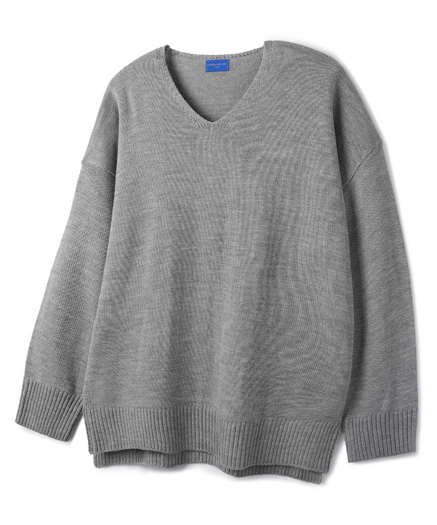ALVINCLO [De Luxe] Side Slit Plain V-Neck Knit Dlx1504 (5 Colors)