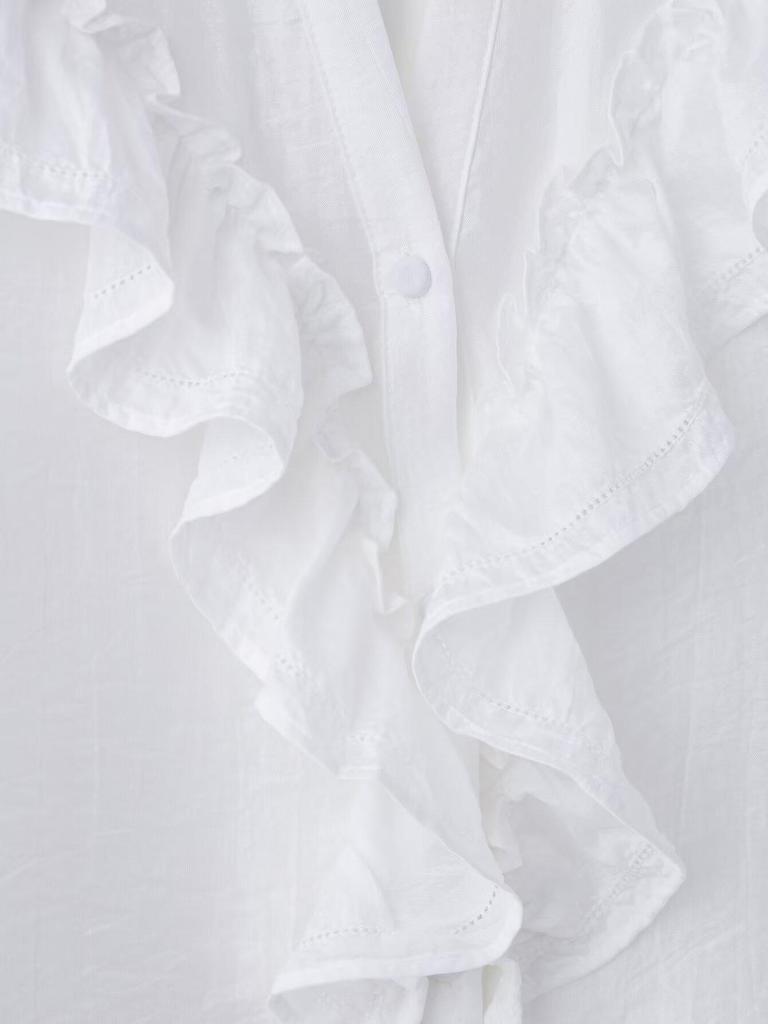 Spring 2025 Women's European & American Style Fashion Lace Layered Shirt