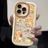 Медведь из масла подходит для чехла на мобильный телефон Apple 17promax iphone14/13 силиконовый 16 милый мультяшный 15 женский