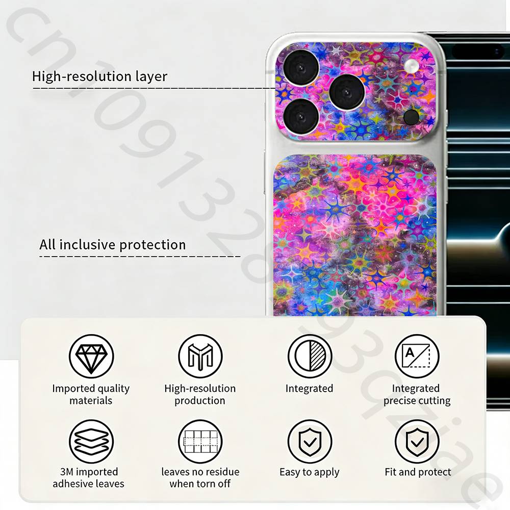 Океан Кит Акула Плавание Для iPhone 17 pro Max /17 pro Полное Покрытие Наклейка Кожаная Обертка 3D Цветная Задняя Защитная Пленка-Наклейка