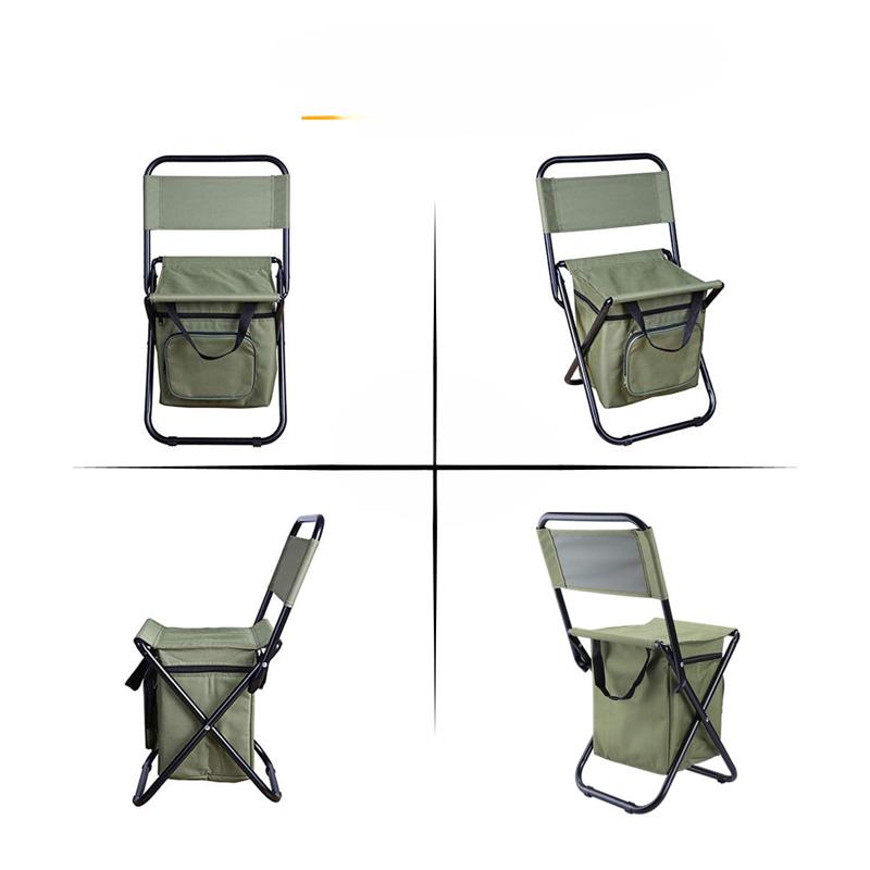 Portable Outdoor Folding Ice Pack Chair with Storage Bag with Backrest Insulation 3-in-1 Leisure Camping Fishing Chair