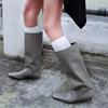 Autumn New Low Heel Single Boots Women's Pointed Toe Splice Cover Foot Soft Sole Soft Side Mid-Cylinder Fashion Boots