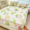 3Pcs Summer Natural Latex Cooling Mat Set Cartoon Printed Fitted Sheet with Pillowcase Soft Non-Slip Bedding with Elastic Band