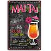 Vintage Cocktail Recipe Metal Tin Signs Set  Pina Colada Sangria Margarita Aperol Spritz Zombie Screw Driver Drinks Wall Decor