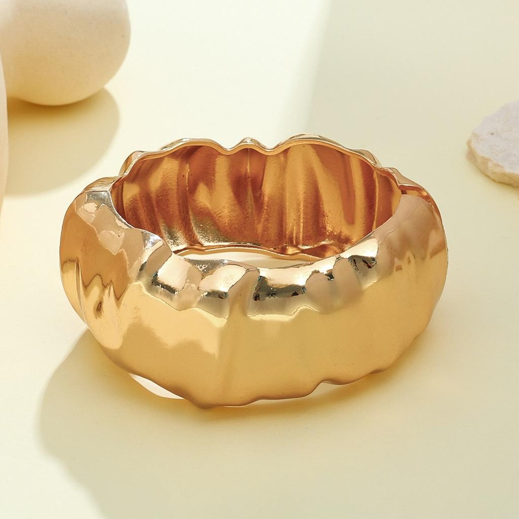 Браслет INS Минималистичный Неправильная Волна Ювелирные Изделия Металлический Глянцевый Браслет Женские Ювелирные Изделия