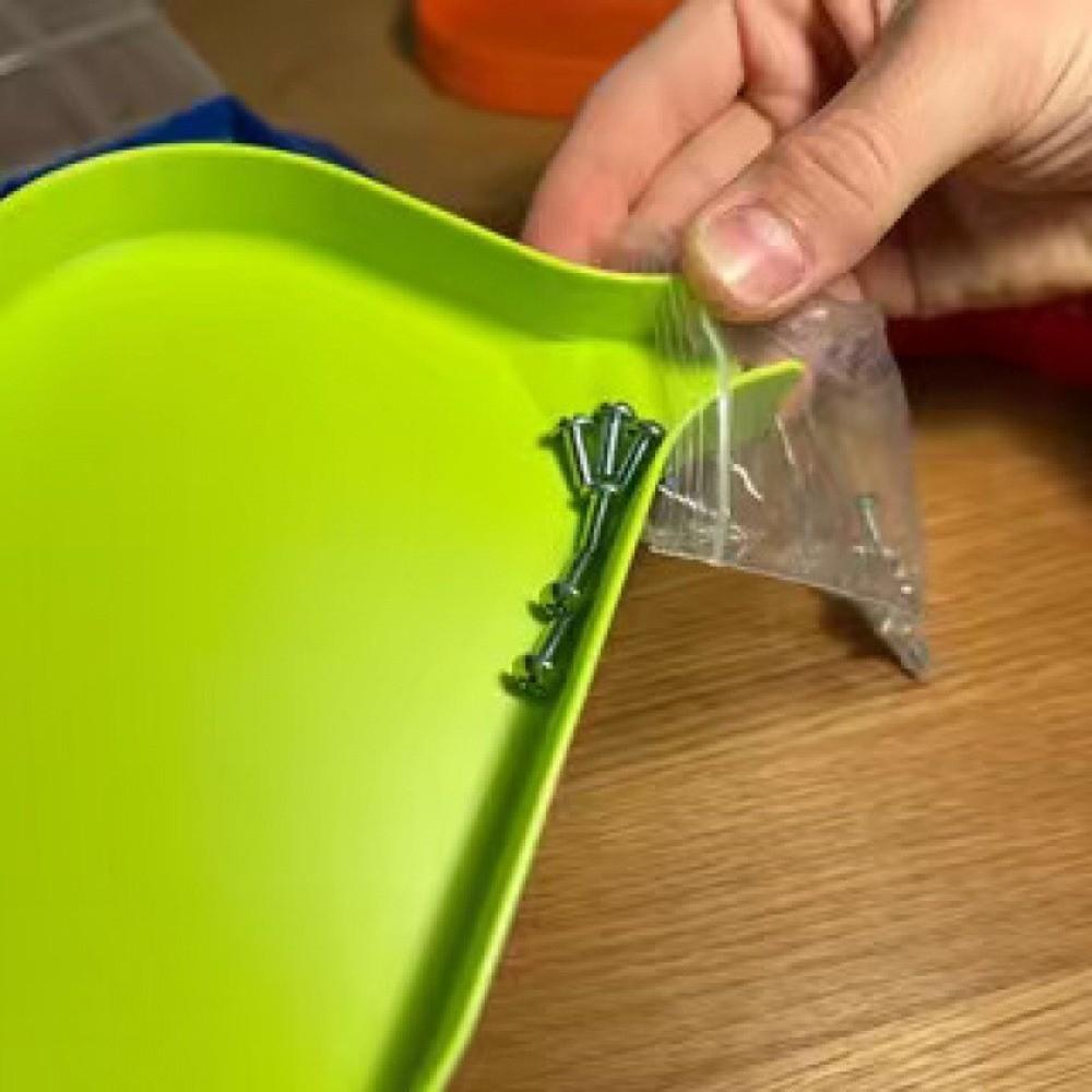 Plastic Funnel Tray with Barrier Plug Small Parts Tools Tray Screw Nut Storage