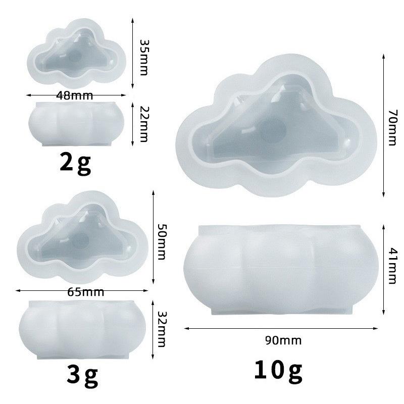 S/M/L 3D Cloud Shape Chocolate Silicone Mold Mousse Fondant Ice Cube Pudding Candy Soap Candle Molds Baking Cake Decoration Tool
