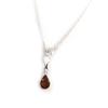 Les Trésors De Lily [N2803] - Cognac Amber 'Inspiration' Silver Necklace (rhodium-plated) - 40x10 Mm