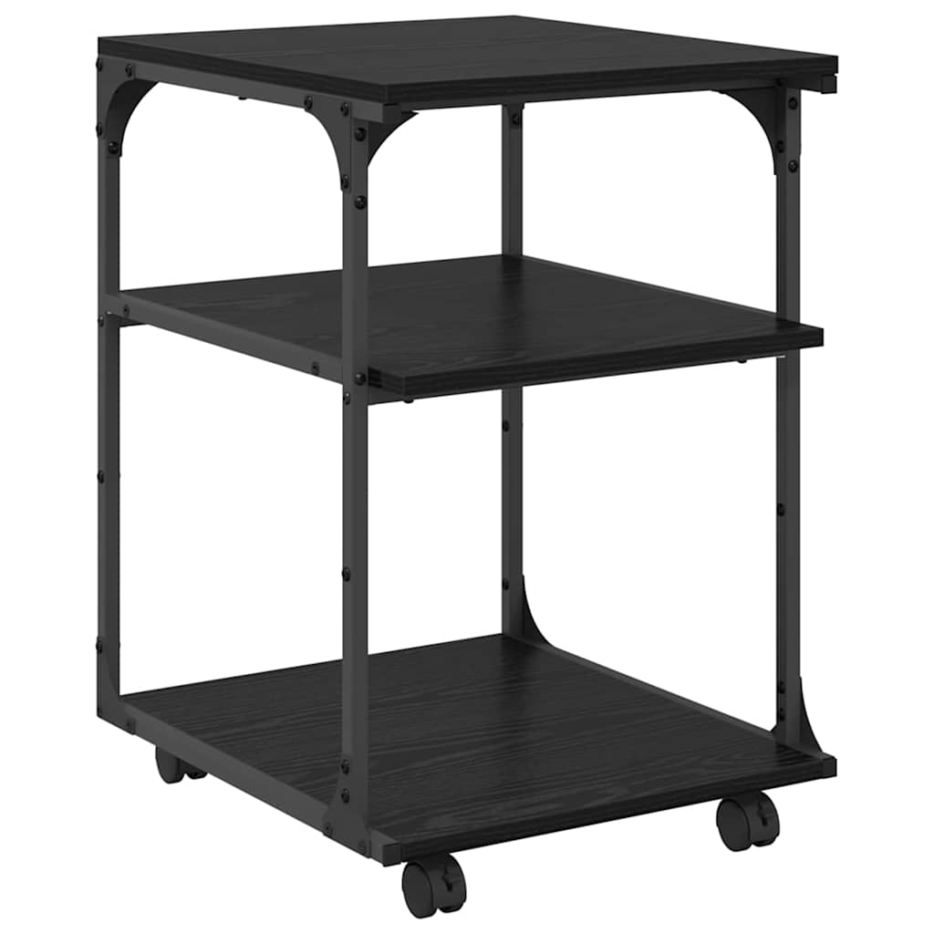 Printer Stand Black Oak Effect 43 x 48 x 64 cm