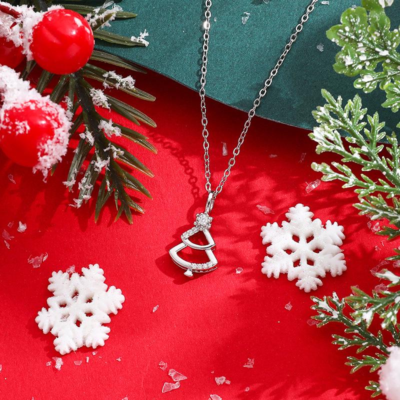Titanium Steel Non-Fading Christmas Tree Pendant Necklace - Light Luxury for Women's Clavicle Chain