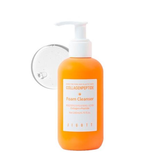 JIGOTT Collagen Peptide Foam Cleanser 200ml – Hydrating Firming Facial Cleanser