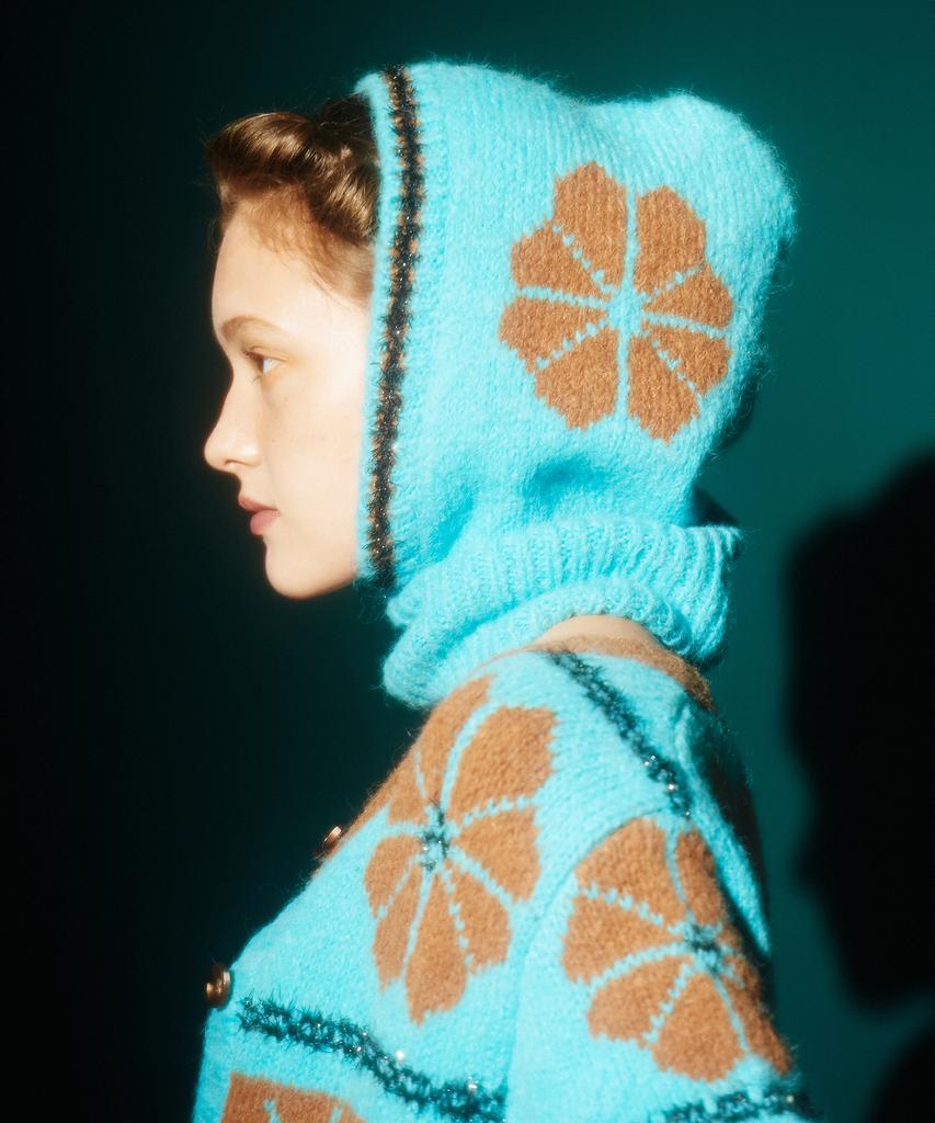 Greenbutter Sparkle Flower Cardigan (Light Blue)