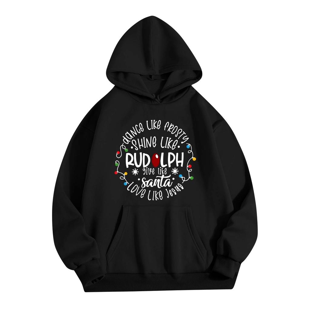 Женская однотонная толстовка с капюшоном и длинным рукавом с принтом