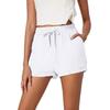 Women Shorts High Waist Adjustable Drawstring Summer Shorts with Pockets Solid Color Loose Fit