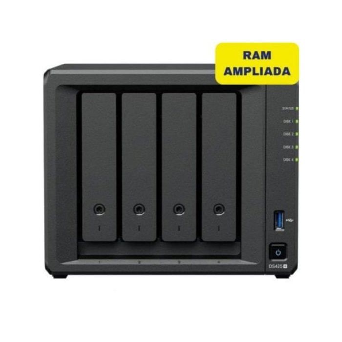 Servidor NAS Synology DS425+ 4 Bahías 6GB DDR4 2.5GbE M.2 NVMe Torre