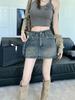Summer Retro Blue Short Denim Skirt Women High Waist Fashion A-line Mini Skirts Female Slim Pockets Y2k Streetwear Jeans Skirt