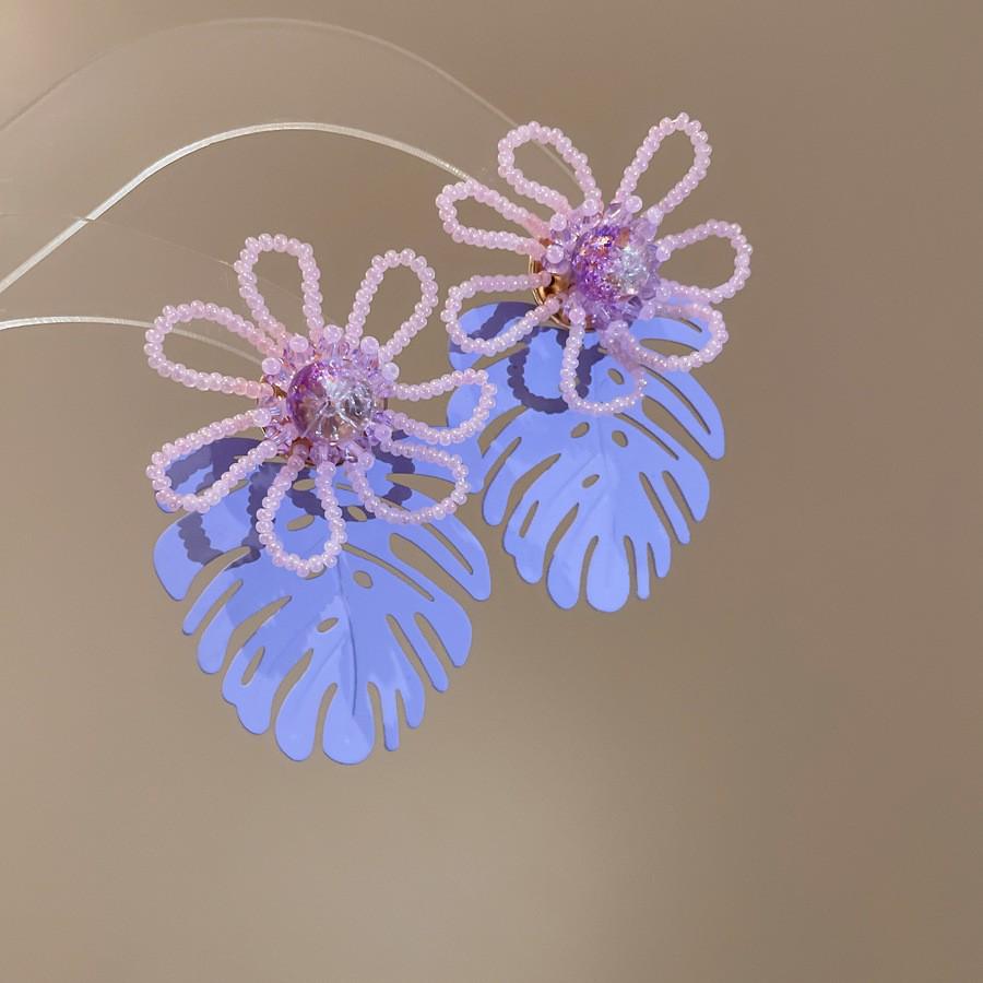 Серьги с кисточками в виде цветов из шифона "Серебряная игла", Милый стиль Мори, Дофаминовый тренд, Универсальные женские серьги