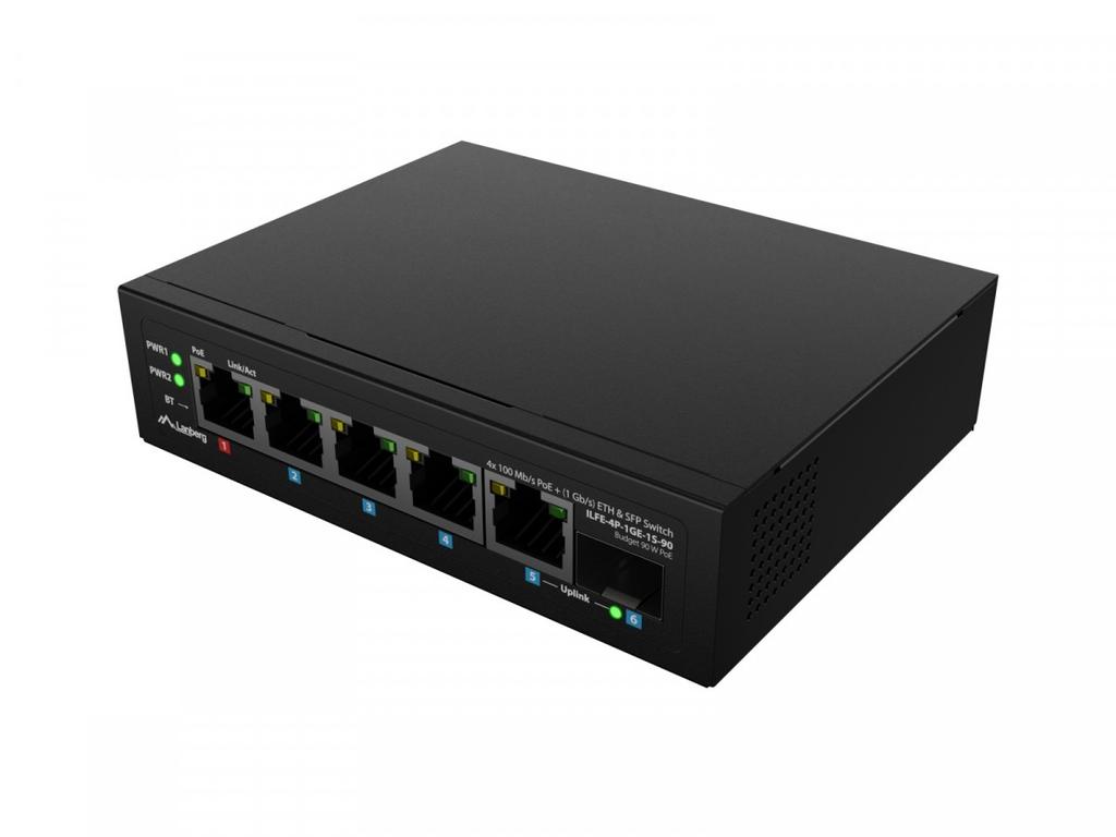 Switch Light ILFE-4P-1GE-1S-90 Light Industrial POE 1XBT 3AXT SFP + ETH DIN FAST Ethernet