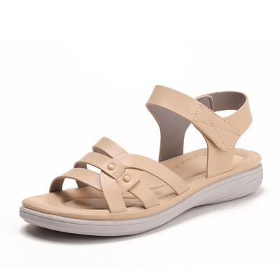 Босоножки на танкетке с мягкой подошвой женские летние новые женские повседневные универсальные простые пляжные туфли