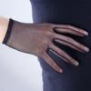 Girls White Faux Silk Transparent Black Ultra Thin Opera Gloves Finger Gloves Mesh Short Gloves