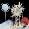 Decorative Antique Style Bride Group Fan Double-sided Handmade Hand Fan DIY Chinese Wedding Fan Xiuhe Dress Fan Desk Decoration