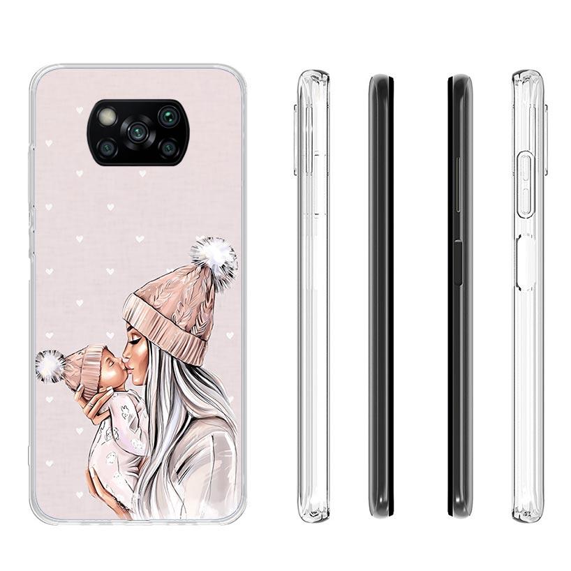 Mom Baby Girls Case Phone Cover for Xiaomi Redmi Note 10 9 9S 8 8T 7 5 Pro Mi 12T 11T 10T 9T 12 11 Lite A3 A2 Trend Fundas Mi 11
