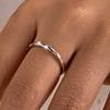 Sugar Cube Crushed Ice Cubic Zirconia Copper Closed Ring for Women Square Minimalist Bling Stackable Fine Finger Jewelry