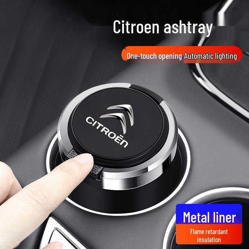 Citroen Car Ashtray with Metal Liner and Flame Retardant - Fits C3-XR, Elysée, C4L, Versailles, C5, XC6