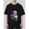 Рождественская футболка Черный Санта Клаус Принт Веселье Праздничная Вечеринка