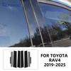 Наклейки на стойки кузова (B, C) и двери автомобиля для Toyota RAV4 2024 2025, Глянцевые черные аксессуары