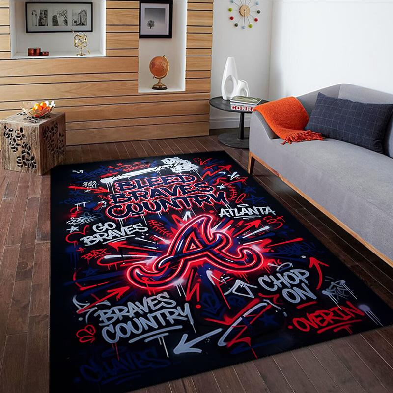 Anaheim Braves Graffiti Art Carpet, Kitchen Rugs, Yoga Mat, Non-Slip Mats, Rug for Bathroom, Living Room bedroom, Camping Rugs Christmas Gift