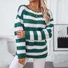 2024 Европейский и Американский Осень И Зима Новый Свободный Повседневный Один Вырез Длинные Рукава Вязаный Свитер Полосатый Свитер Для Женщин