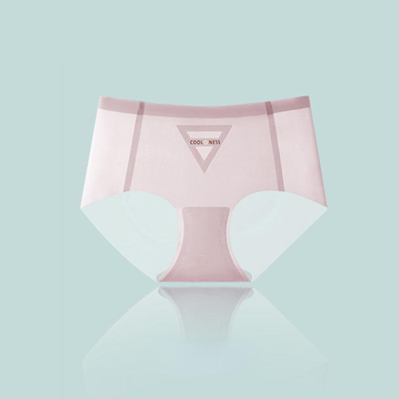 Ice Silk Underpants Women's Traceless Pure Cotton Antibacterial Crotch Mid Waist  Summer Breathable Sexy Triangle Shorts