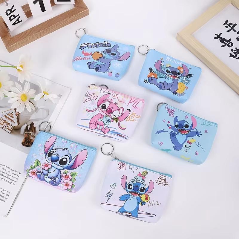 MINISO Мини-кошелек Stitch Мультяшный Милый Аниме Пу Ключница Сумка для хранения Детский Кавайный Кошелек Подарки для детей