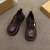 Удобная мягкая подошва~ кожаные маленькие кожаные туфли женские 2025 новая весна и лето британский стиль платформа лоферы Мэри Джейн одинарные туфли