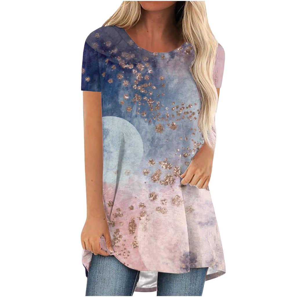 Colourful Floral Flower 3D Print Long T-Shirts Women Streetwear Short Sleeve T Shirt Oversized Y2K Tops Tees Girl Woman Clothing