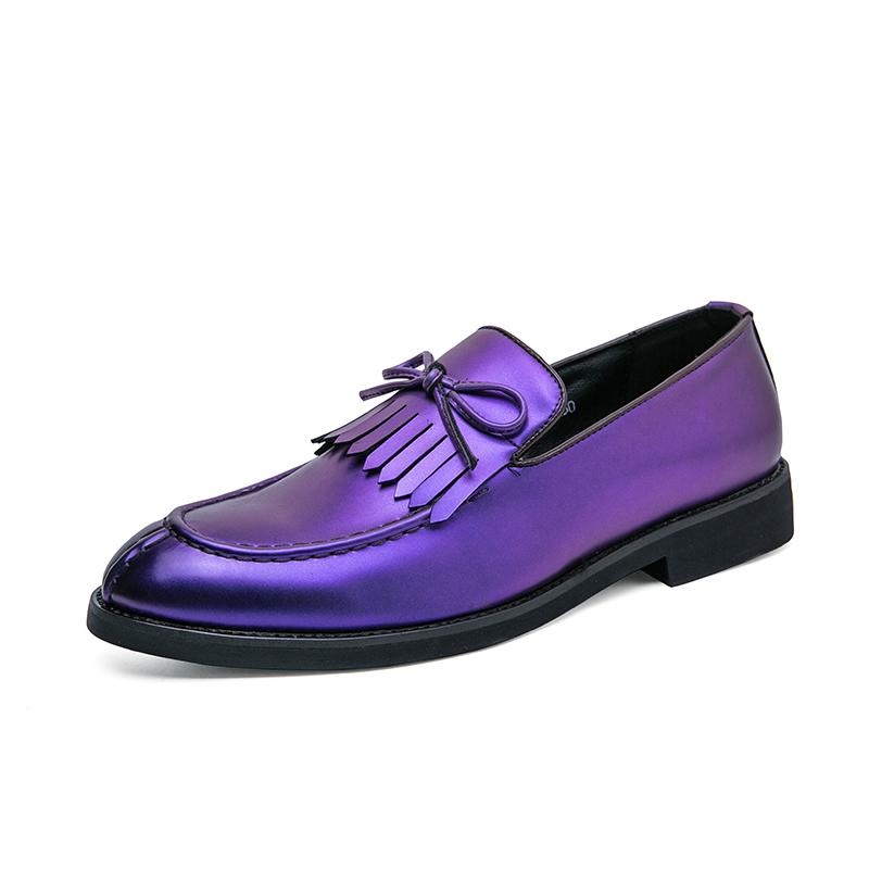 Men Loafers Nobility Shoes Retro Tassels Formal Business Purple Wedding Dress Prom Blazers Green Tuxedo Party Shoes Plus Size