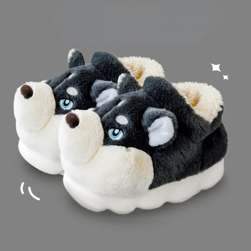Fashion Men's Cotton Slippers Autumn Winter Indoor Home Thick Bottom Cold Resistant Cute Outer Wear Plush Warm Coldproof Cotton Slippers