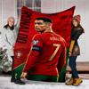 1pc Number 7 Soccer9 Theme Blanket - Digital Print, Polyester, Cozy for All Seasons, Perfect for Outdoor, and Travel