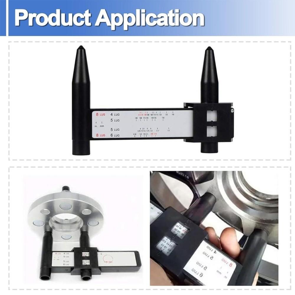4 5 6 8 Lug Wheel Bolt Pattern Measuring Tool ABS Wheel PCD Gauge Wheel Rim