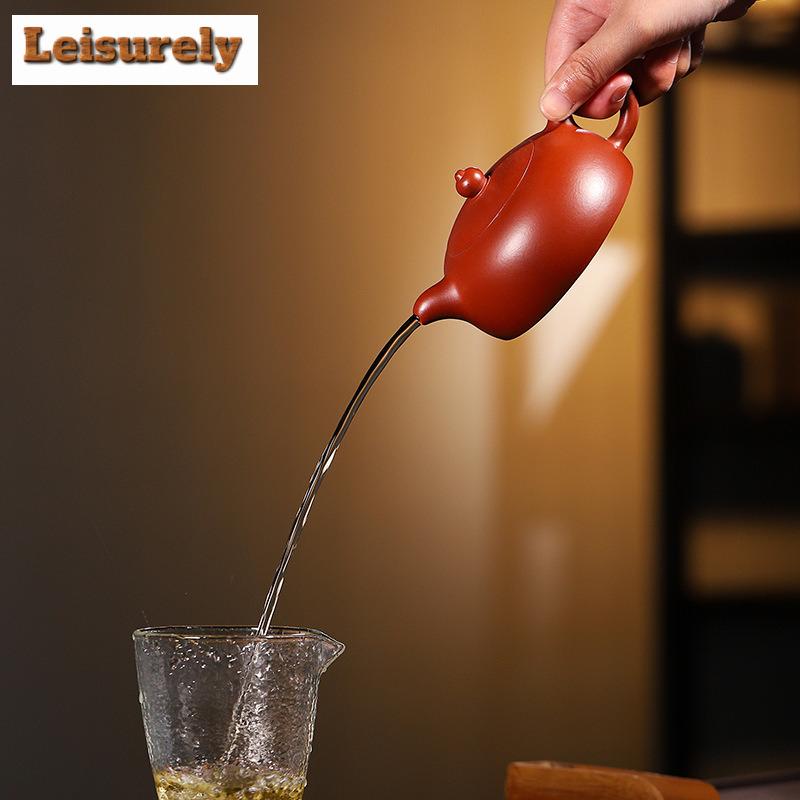 Чайник из исинской фиолетовой глины 200 мл, ручная работа известного мастера, чайник «Полумесяц», глина «Дахунпао» из необработанной руды, чайник для заваривания чая, чайный набор из исинской глины в подарок