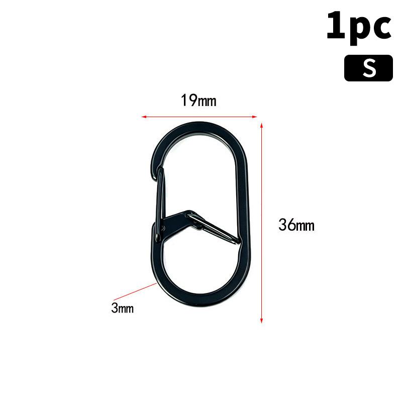 1/5Pcs Stainless Steel Spring Gate Safety Hook For Keys Backpack Outdoor Gear Mutil-Sizes Climbing Hiking G Shape Locking