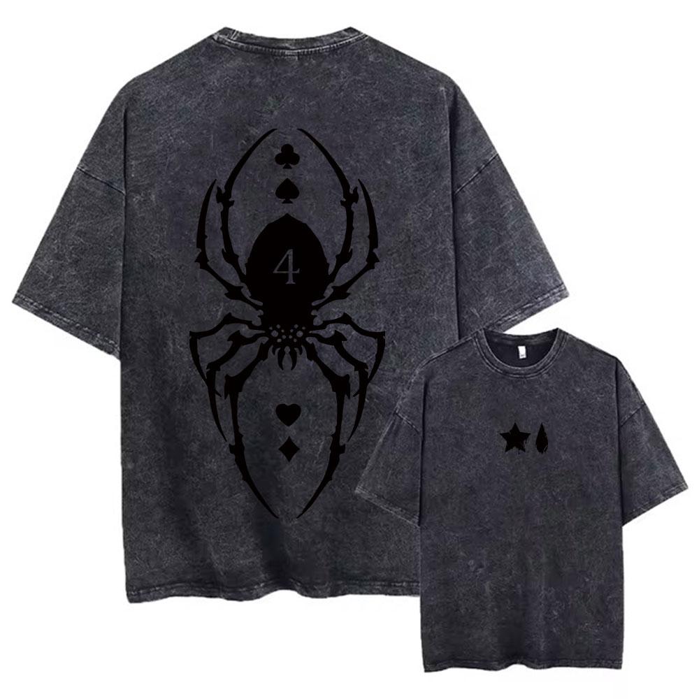 Japanese Anime Hunter X Hunter Printed Washed Tshirt 100 Cotton Fashion Comfortable Breathable Simple Harajuku Style in Summer
