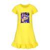 5022 Kids Girls Mira Zoey Rumi Printed Ruffle Short Sleeves Casual Dress