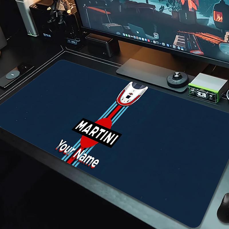 Martini Custom Name Large Size Mouse Pad Large Gaming Table Cushion Non-slip Laptop Tablet Big Mousepad XXL Mat Mini PC Playmat With Lock edge