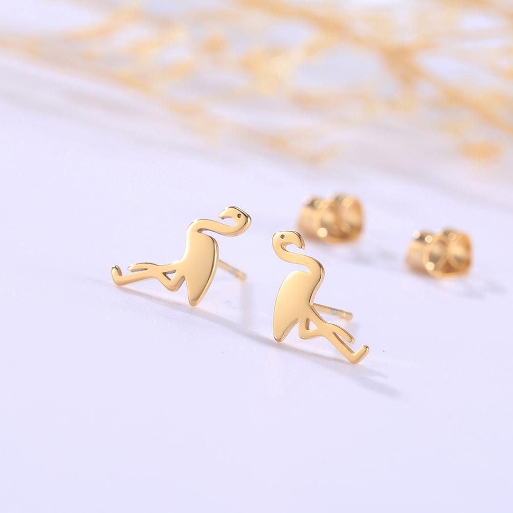 Xiaomi Skyrim Cute Animal Stud Earrings Flamingo Hedgehog Deer Chihuahua Rhinoceros Cat Fish Dog Paw Black Stainless Steel Earring Gift